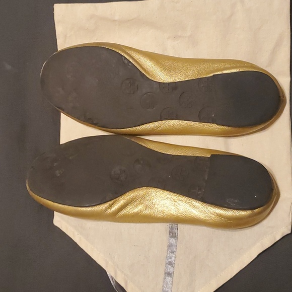 Tory burch gold leather ballet flats - Picture 2 of 4